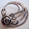 Hand-wrought Sterling/Onyx pin~Signed RH