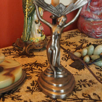 An Art Deco lady lamp without her Light Lens
