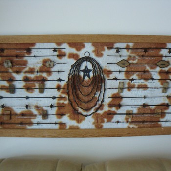 Collection of Barbed Wire Stars & Wood Block Warning Devices - Tools and Hardware