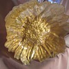 Large glass gold/white center bowl 12"