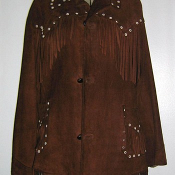 Funky 1970's suede jacket w/fringe and eyelets - Womens Clothing