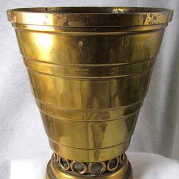 UNKNOWN MAKER ART DECO BRASS POTS 