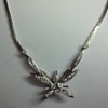 Flower 14K white gold necklace with diamonds 