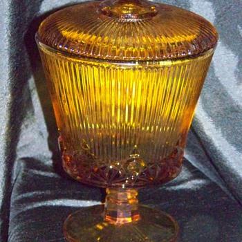 Depression Glass Candy Dish" Amber" - Glassware