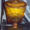 Depression Glass Candy Dish" Amber"