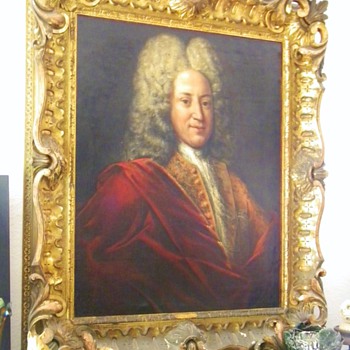 Antique Sir Isaac Newton Original Oil Painting by Godfrey Kneller W/Orig Frame 1690's