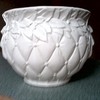 Incredible McCoy Matte White Diamond Quilt Pattern Jardiniere #48  / Circa 1950's or earlier - Art Pottery