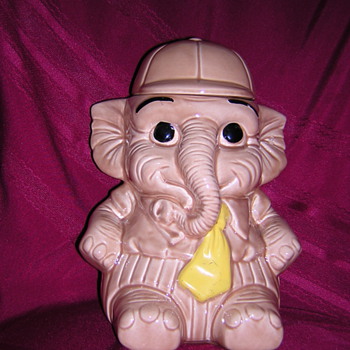 Elephant Cookie Jar with Baseball Hat