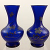 Carl Goldberg satin glass bud vases with silver deposit, ca. 1900