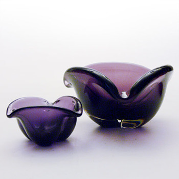 VIOLET TREFLØJET, Per Lütken (Holmegaard, 1951) - Art Glass