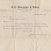 A.G.Spaulding and Wright & Diston letters 1906 about a new baby