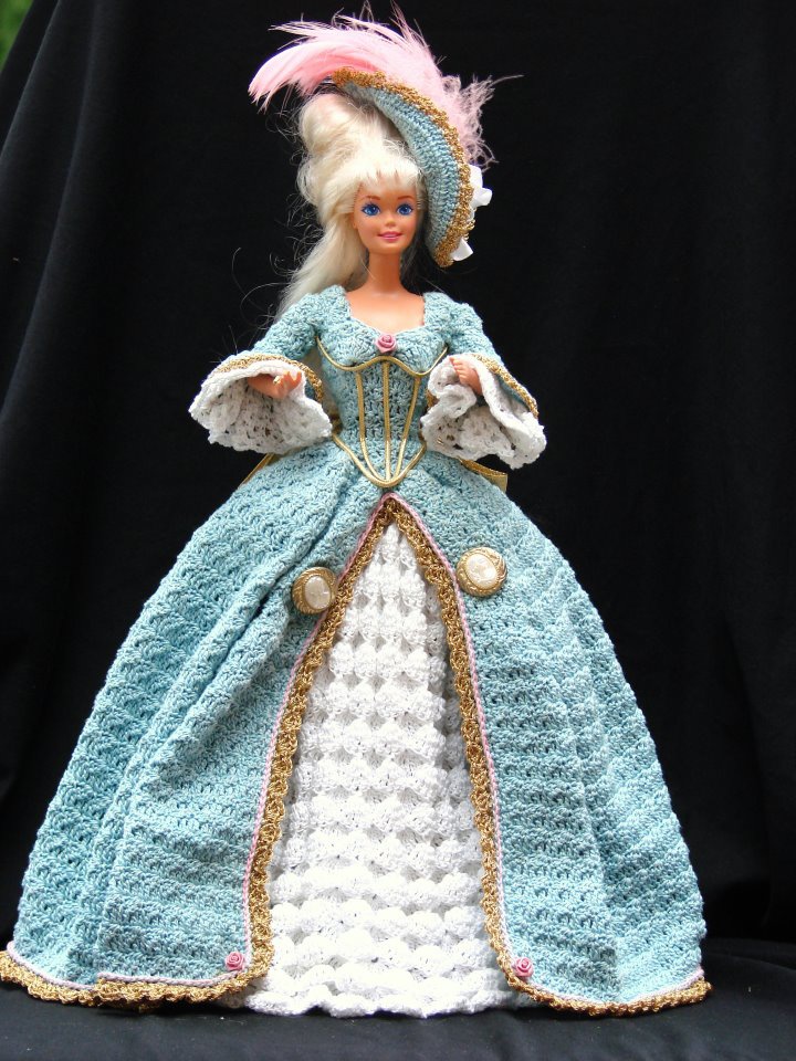 Hand Thread Crocheted Victorian Barbie Costume Collectors Weekly Reticules bolsas lindas katchkan genti crosetate mrsfife reticule
