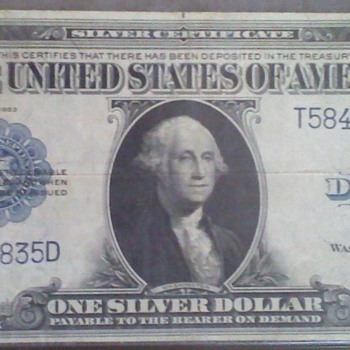 1923 Silver Certificate $1 - US Paper Money