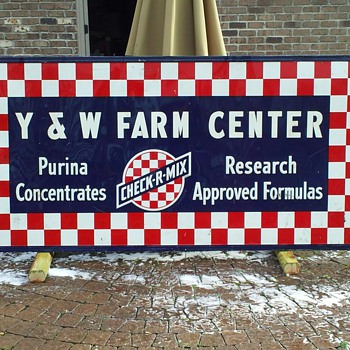 Old 8' x 4' Purina feed store sign 