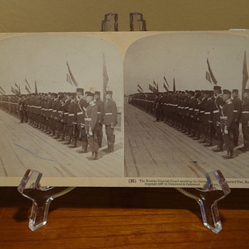 THE RUSSIAN IMPERIAL GUARD AWAITING THE GERMAN EMPEROR, PETERHOF PIER, RUSSIA,DATES 1897 - Photographs
