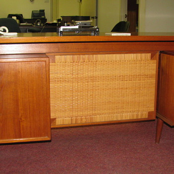 Teak Secretary Desk & Small Credenza - Office