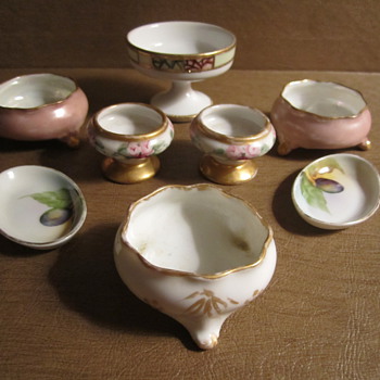 Salt Cellars...Limoges, Nippon, Noritake, and 1 Unknown 