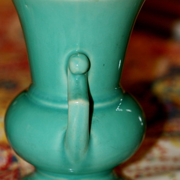 McCoy or Shawnee (?) Turquoise Vase - Art Pottery
