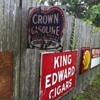 1920's Crown gasoline flange sign