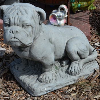 Old and Large Cement / Cast Stone Bulldog - how old? - Animals