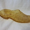 Amber Daisy and Button Glass Shoe
