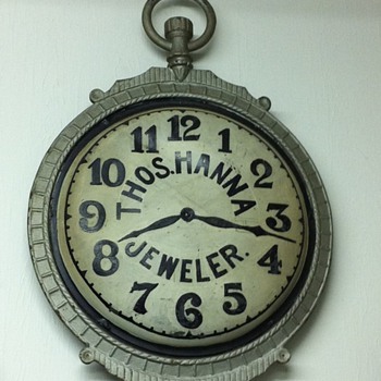 Clock Shop Sign  ? good condition not shore were it came from 