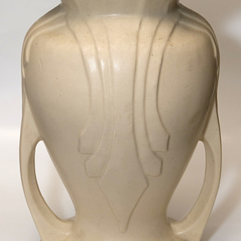 Stoneware vase 9" tall 7" wide very heavy - Art Pottery
