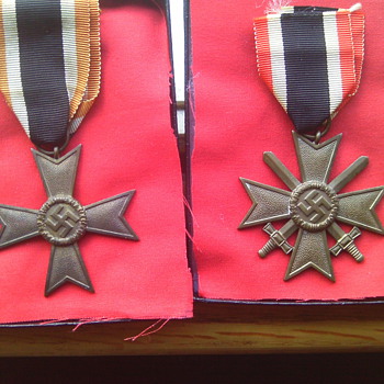 War Merit Cross 2nd class with and without Swords. German WWII medals. 