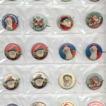 Vintage Santa Pinbacks - Advertising