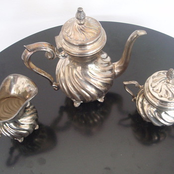 E Zolotas signed Teapot, Sugar & Creamer - Silver