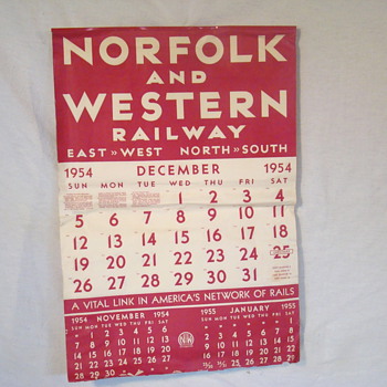 Norflok and Western Calendar - Railroadiana