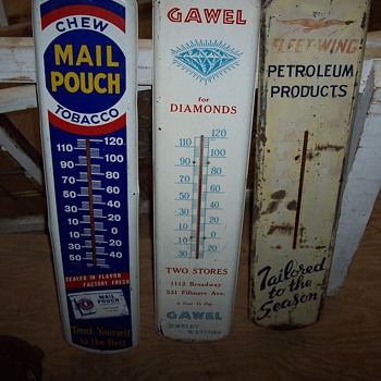 Gawel jewelers tin advertising thermometer