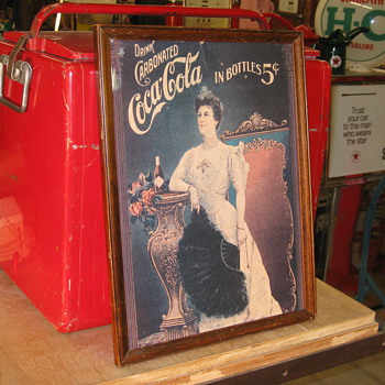 1905 Frame  Lillian Nordica Coca- Cola cardbord Adv very old
