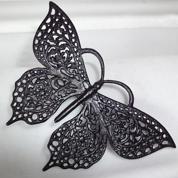 IRON BERLIN (CAST IRON) BUTTERFLY BROOCH PENDANT - Fine Jewelry