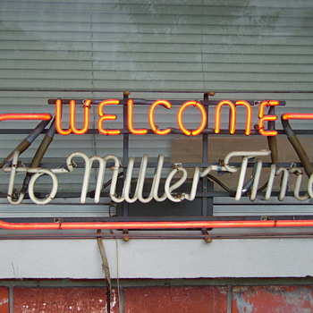 Vintage "Welcome to Miller Time" Neon Sign