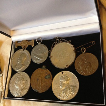 Part 2 World War one and two medals postcards badges Letters  - Military and Wartime