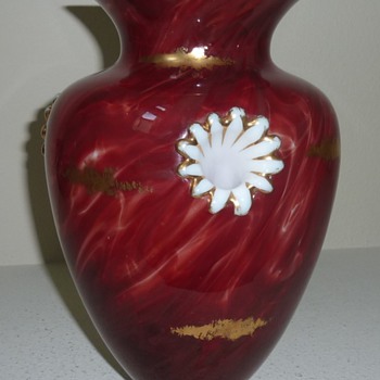 Really weird carneol marmorietes glass vase.  - Art Glass