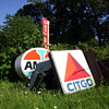 old metal gas sign