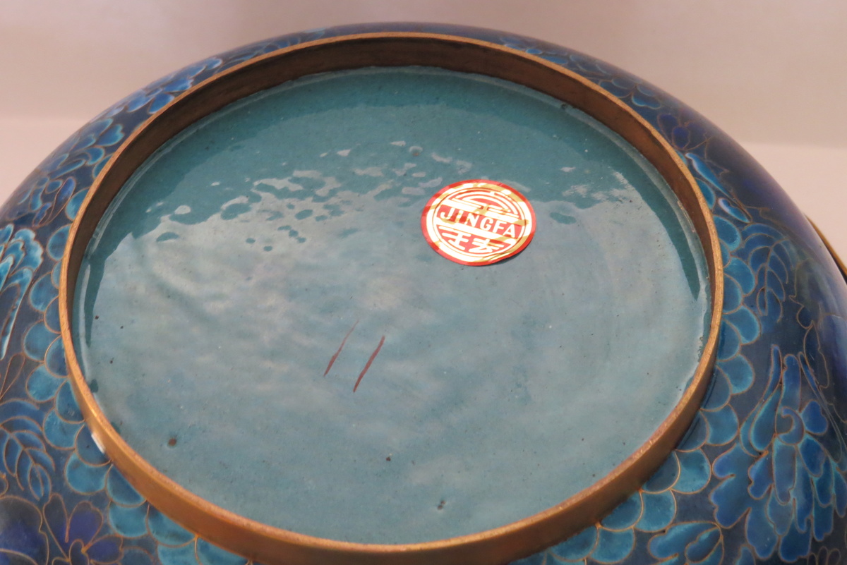 Large Cloisonne Bowl Jingfa Label Collectors Weekly