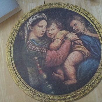 Jaymar Great Religious Art Picture Puzzle In The Round - Madonna Delia Sedia