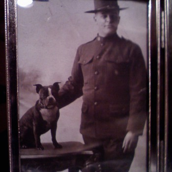 WWI era Soldiers & Sailor with Pit Bull mascots....