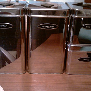 Mid Century Cannette Chrome Kitchen Canisters
