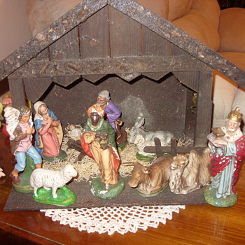 west germany paper mache nativity scene