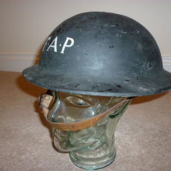 WW11 Civilian F.A.P. (First Aid Party) plasfort (plastic fibre) helmet. - Military and Wartime