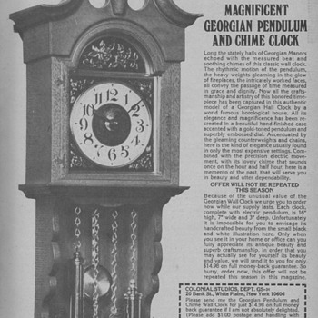 1971 Pendulum Wall Clock Advertisement