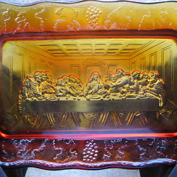 The Lords Supper in carnival glass