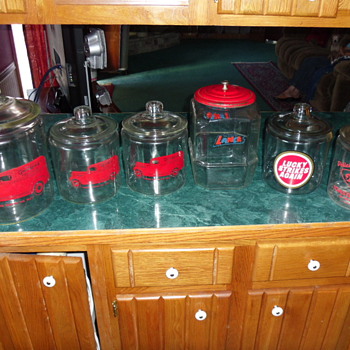 Vintage Lance, Toms, Gordons & Lucky Strike Jars - Advertising
