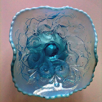 AQUA BLUE COMPOTE 1900'S NORTHWOOD OR DUGAN? - Glassware
