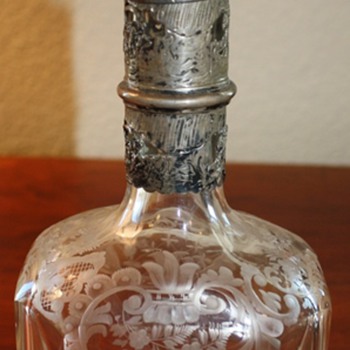 Fine European Engraved Decanter From Germany   - Glassware