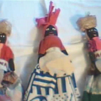 Mother & Daughters Jamaican Dolls .Real Ivory Earrings . - Dolls